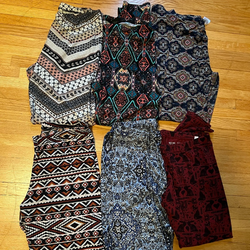 Printed legging bundle, 6 pairs